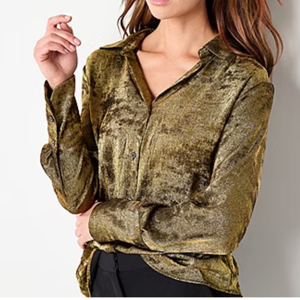 Worthington Button Down Satin Shirt size XXL - Picture 4 of 15